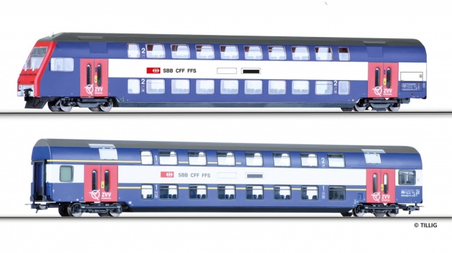 Set of 2 Double-deck Passenger cars S-Bahn Zurich<br /><a href='images/pictures/Sachsenmodelle/74199-Set-HM.jpg' target='_blank'>Full size image</a>